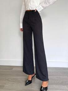 Siren Gaze Damenhosen, Damen Lässig/Büro Schwarz & Weiß gestreifte Hosen, Business Lässig Damen, Formelle Damenkleider im Herbst/Winter