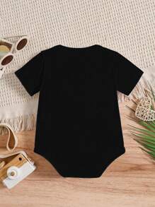 Baby Boys "Hello 2025" Graphic Crew Neck Short Sleeve Bodysuit - Black - View 2