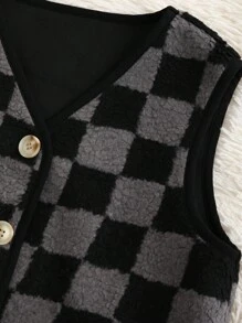 Lunelith SHEIN Lunessa Leoparden-Muster Kunstfell Damen Weste/Jacke