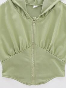 SHEIN Wildeya Sudadera con capucha informal con cordón en la cintura para adolescentes chicas