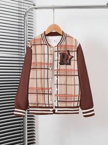 SHEIN Tween Boy Casual Long Sleeve Jacket - Multicolor - View 1