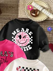 SHEIN Leap Crew 3件套女婴加厚长袖卫衣，适合秋冬季穿着 - 彩色 - 查看 3