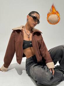 StreetHx Chaqueta vintage de mujer acolchada y con piel, para el invierno