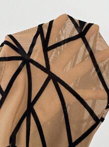 Chiquease 女士修身侧抽绳立领长袖休闲短款连衣裙 - 咖啡棕 - 查看 7