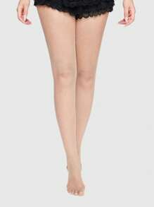 ROMWE Hippie 2 Pairs Women Boho Style Fishnet Socks , Sheer Tights, Mixed Black & Skin Tone, Suitable For All Seasons