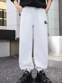 Quần dài họa tiết tổ ong thời trang thường ngày cho bé trai tuổi teen, trang phục đa năng cho mùa xuân/thu/đông hàng ngày - Nhiều màu - Xem 5