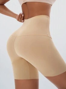 Shorts de unicolor casuales de talle alto que estilizan la figura para mujeres