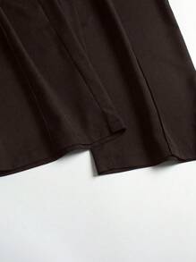 SHEIN LUNE Plus Size Plain Buttonless Simple Design Casual Dress Pants Graduation,Back To School,Teacher Outfits For Women Winter Fall Autumn