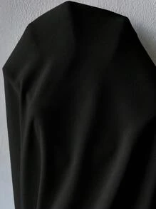 EMERY ROSE Solid Color Ruffle V-Neck Elegant Office Wear Long Sleeve Shirt - Black - View 7