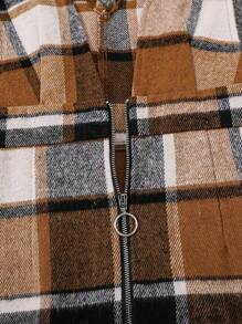 SHEIN طقم يتكون من تي شيرت أساسي بياقة عالية وأكمام طويلة ، وتنورة كاجوال بنمط البوليستر على شكل أربطة معلقة مناسب للمراهقات، موسم الخريف - متعدد الألوان - مشاهدة 4