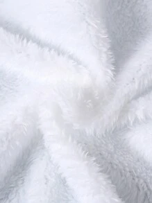 婴儿和女婴可爱 MIMI 猫公主拼色印花蓬松面料保暖内衬连帽中长款系带夹棉外套，秋冬 - 粉色 - 查看 9