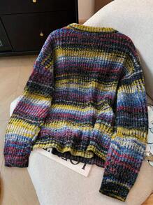 Calvaya Plus Size Crew Neck Long Sleeve Simple Knit Sweater, Casual For Everyday Wear