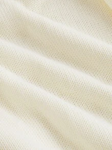 SHEIN MOD Apricot Color Oversized Collar Extra-Long Jacquard Casual Comfortable Cardigan - Khaki - View 4