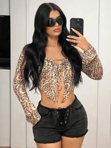 SHEIN ICON 女式 Y2k 街头风格休闲外出低腰孔眼系带黑色短裤，带口袋，适合日常穿着 - 深灰色 - 查看 3