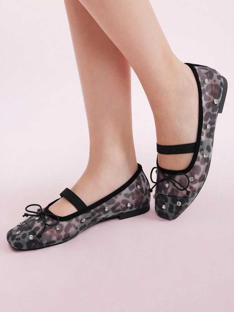 CUCCOO DOLLMOD Women's Fashionable Black Mesh Flat Shoes - Multicolor - View 1