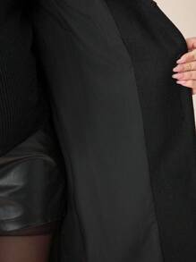 MaterniWear 孕妇海军蓝圆领长袖前开襟外套，冬季孕妇保暖外套 - 藏蓝色 - 查看 8