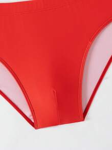 Manfinity Swimmode Men Solid Color Patchwork Simple Swimwear, Casual Daily - Red - View 5