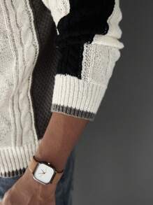 Manfinity Homme Jersey casual de punto de color liso con detalles minimalistas para hombre, para uso diario - Multicolor - Ver 5