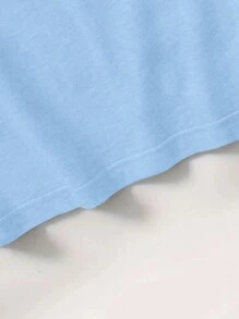 Aesthetic Post Herren Lässiges minimalistisches Kontrast Farb Buchstaben & Ziffern Muster Fußball Trikot Stil T-Shirt - Babyblau - Übersicht 3