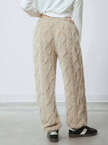 Easelle 1 quần dài ống đứng lưng thun mềm mại thoải mái cho nữ - Màu Khaki - Xem 2