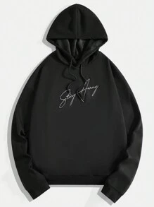 Manfinity VCAY Men's Loose Knitted Long Sleeve Sweatshirt Set, For Fall Winter - Black - View 3