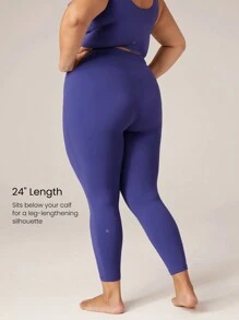 GLOWMODE 24'' FeatherFit™ Plus Size Adjustable Drawstring Waist Jogger Style Leggings Low Impact Yoga Pilates Daily - Royal Blue - View 2