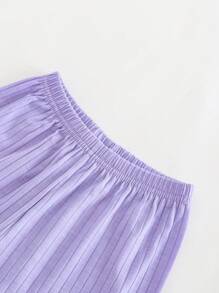 女孩少女秋季紫色简约阻燃罗纹纯色长袖裤家居服套装，适合家庭聚会