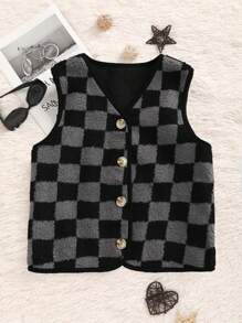 Lunelith SHEIN Lunessa Leoparden-Muster Kunstfell Damen Weste/Jacke