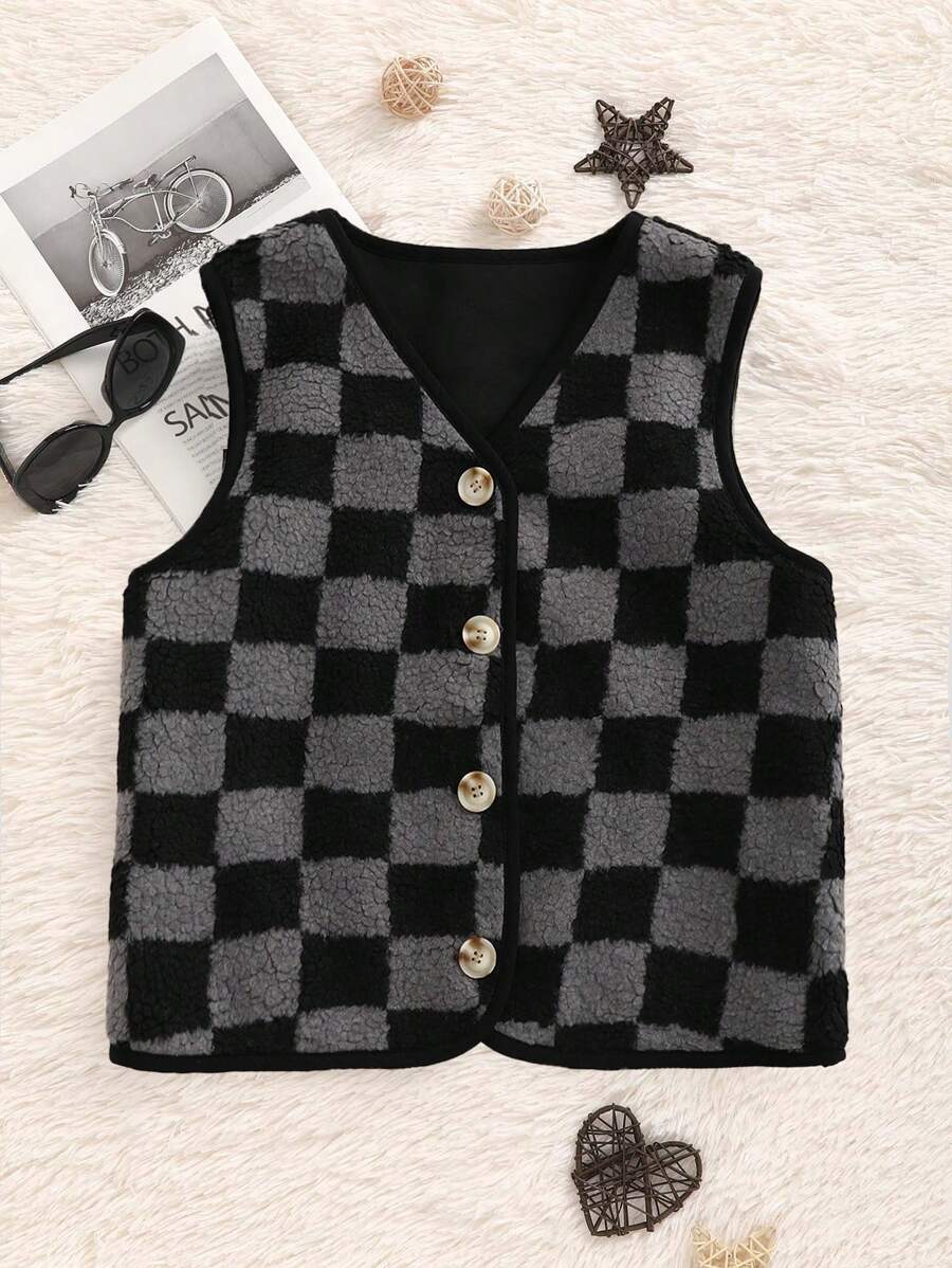 Lunelith SHEIN Lunessa Leoparden-Muster Kunstfell Damen Weste/Jacke