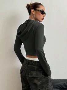 StreetHx Sudadera con capucha casual de mujer con estampado de letra, para otoño