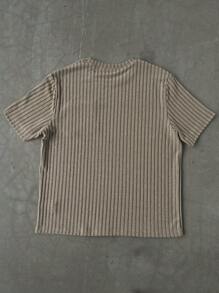 Manfinity Homme Plus Size Men Casual Solid Color Plain Short Sleeve T-Shirt, For Going Out