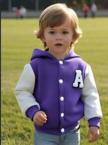 Áo khoác nỉ có mũ trùm đầu in chữ nhiều màu cho bé trai mùa thu đông - Nhiều màu - Xem 3