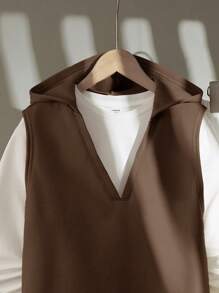 SHEIN Bộ 3 món Tween Boy: Áo phông siêu lớn, Áo phông dài tay & Quần nỉ, Thích hợp cho Chạy bộ, Đi làm, Đi học, Thường ngày, Kỳ nghỉ, Thể thao, Thu/Đông - màu nâu - Xem 5