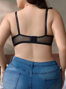 Moonlight & Mama Comfy Curvy Floral Lace Black Plus Size Maternity & Nursing Bra