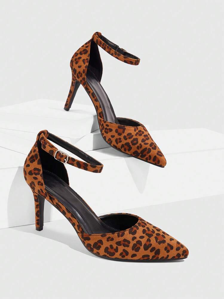 CUCCOO SZL Pre Women Fashion Leopard Print Minimalist Pointed Toe High Heel Shoes
