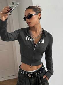 StreetHx Sudadera con capucha casual de mujer con estampado de letra, para otoño