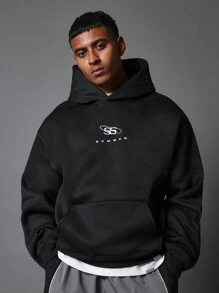 Sumwon Signature Collection Premium Athleisure Hoodie Streetwear Classic Pullover Fall Winter Essential Comfortable Fleece Sweatshirt - Black - View 1