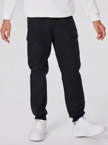 SHEIN Pantalon à poche à rabat pour préadolescent