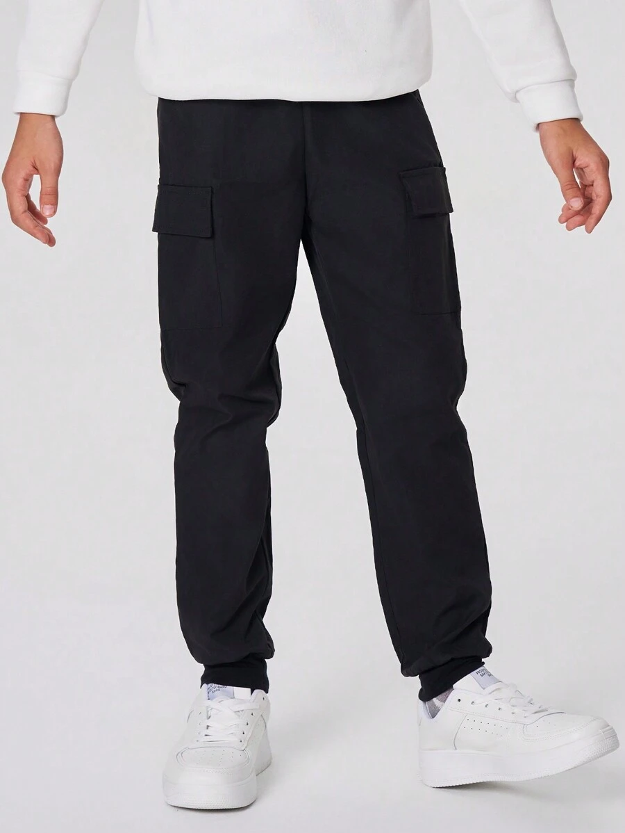 SHEIN Pantalon à poche à rabat pour préadolescent