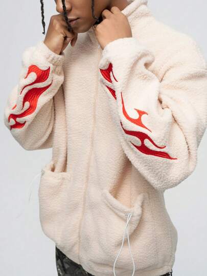 Street Life Men's Autumn Winter Cross Pattern Long Sleeve Pocket Casual Loose Jacket