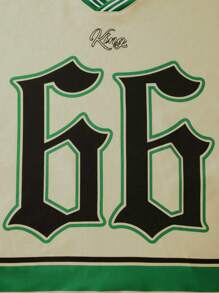 PAVTROS Manfinity Streetrush Men's Stripe Panel Digit Print Short Sleeve Football Jersey Style T-Shirt, Casual Daily Wear, Graphic Tee, Graphic T-Shirt, Men T-Shirt - Multicolor - View 5