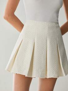 Enchnt Romantic Fall Holiday Apricot Princess Daily Pleated Skirt,Office Wear&Everyday Date&Teacher Clothes& Girly Fitted,For Halloween & Christmas Party