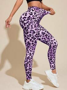 Easithlete Quần legging tập thể dục họa tiết da báo cạp cao cho nữ, quần tập luyện thường ngày - Nhiều màu - Xem 3