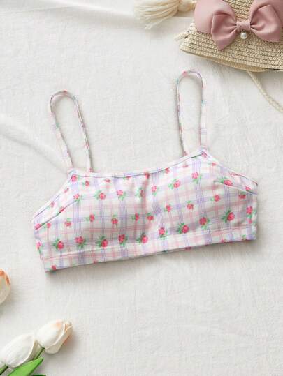 Teenage Girls' Sweet Romantic Floral Print Comfortable Daily Underwear