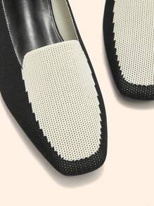 CUCCOO BASICS 女士方头高跟休闲平底鞋，适合圣诞节和新年假期的日常穿着，秋冬季节 - 黑色 - 查看 7