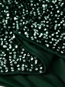 Viva Relle Áo khoác tay dài đính sequin thắt nơ cỡ lớn quyến rũ cho tiệc ngày lễ - màu xanh lá - Xem 8