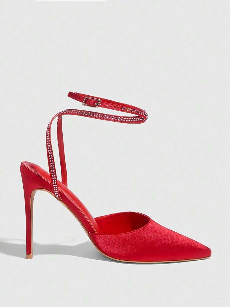 CUCCOO SZL 10cm Pointy Toe Stiletto High Heel Women's Fashion Sexy Red Party Pumps For Christmas And New Year Holiday Vibe Fall And Winter