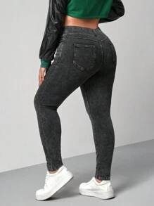 Firerie 大码紧身弹力牛仔裤，黑色 - 黑色 - 查看 2