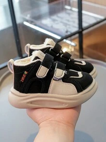 1 đôi giày thể thao ngoài trời ấm áp cho trẻ em mùa đông, giày thể thao trẻ em Unisex - màu đen - Xem 4