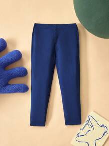 THE HAPPY LOOK Young Boy Navy Blue Contrast Color Elastic Waist Casual Slim Fit Pants, Autumn/Winter - Blue - View 2